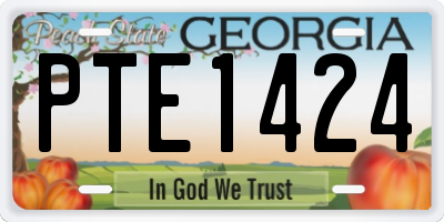 GA license plate PTE1424