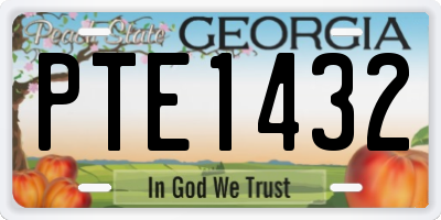 GA license plate PTE1432