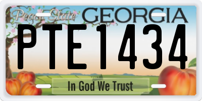 GA license plate PTE1434