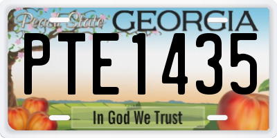 GA license plate PTE1435