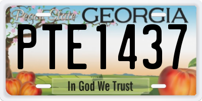GA license plate PTE1437