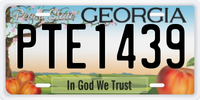 GA license plate PTE1439