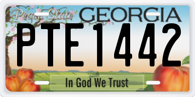GA license plate PTE1442