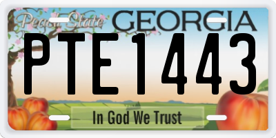 GA license plate PTE1443