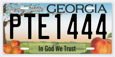 GA license plate PTE1444