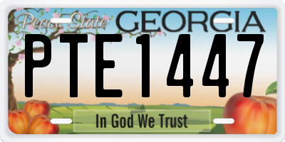 GA license plate PTE1447