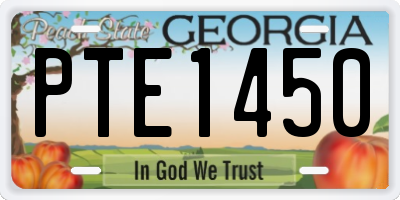GA license plate PTE1450