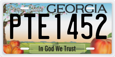 GA license plate PTE1452