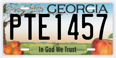 GA license plate PTE1457