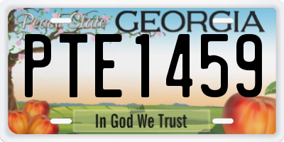 GA license plate PTE1459