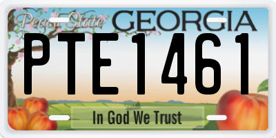 GA license plate PTE1461