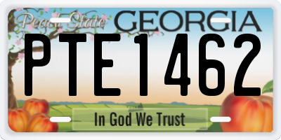 GA license plate PTE1462