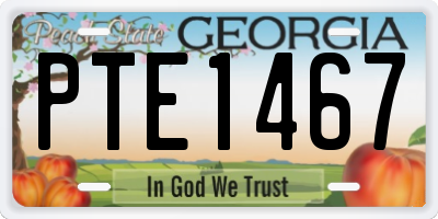 GA license plate PTE1467