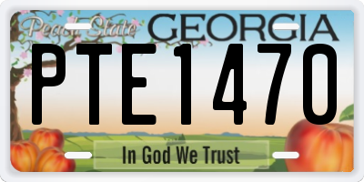 GA license plate PTE1470