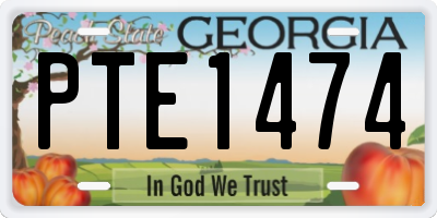 GA license plate PTE1474