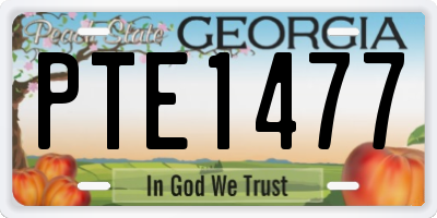 GA license plate PTE1477