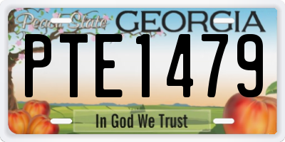 GA license plate PTE1479