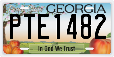 GA license plate PTE1482
