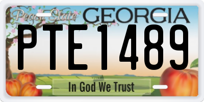 GA license plate PTE1489
