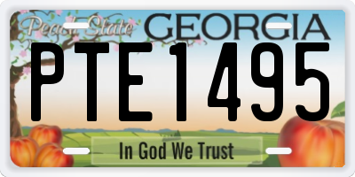 GA license plate PTE1495
