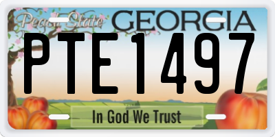 GA license plate PTE1497