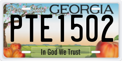 GA license plate PTE1502