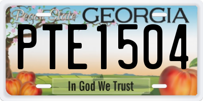 GA license plate PTE1504