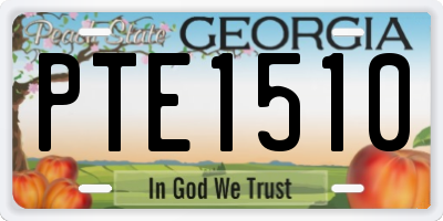 GA license plate PTE1510