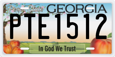 GA license plate PTE1512