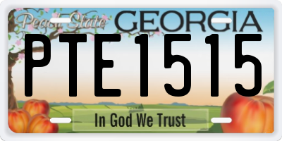 GA license plate PTE1515