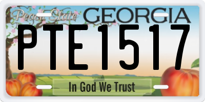 GA license plate PTE1517
