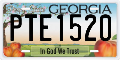 GA license plate PTE1520