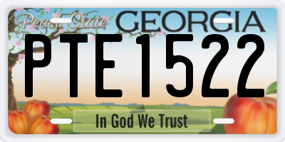GA license plate PTE1522