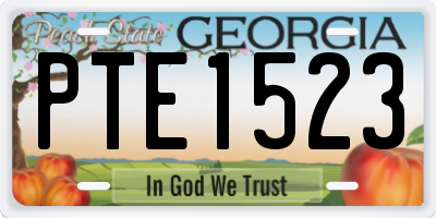 GA license plate PTE1523
