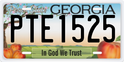 GA license plate PTE1525