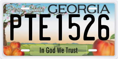 GA license plate PTE1526