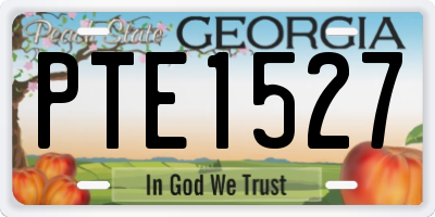 GA license plate PTE1527