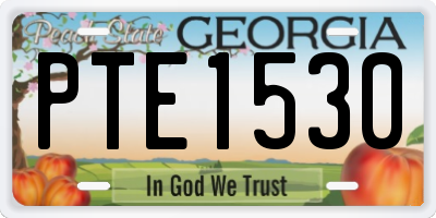 GA license plate PTE1530