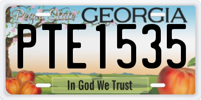 GA license plate PTE1535