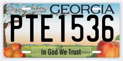 GA license plate PTE1536