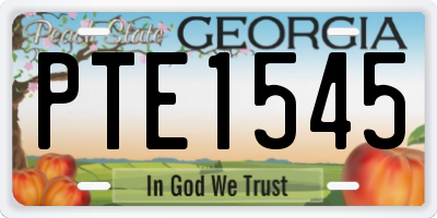 GA license plate PTE1545