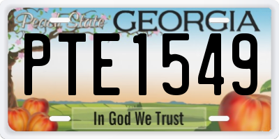 GA license plate PTE1549