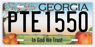 GA license plate PTE1550