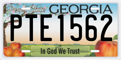 GA license plate PTE1562