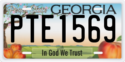 GA license plate PTE1569