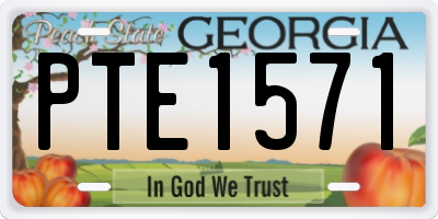 GA license plate PTE1571