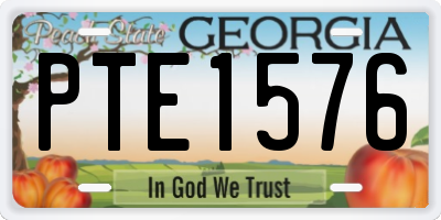 GA license plate PTE1576