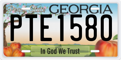 GA license plate PTE1580