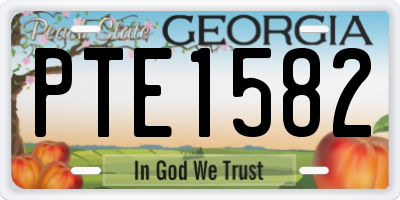 GA license plate PTE1582