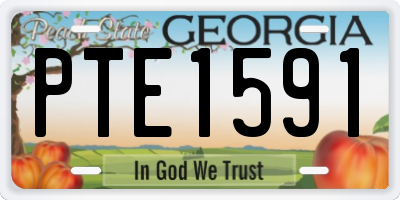GA license plate PTE1591